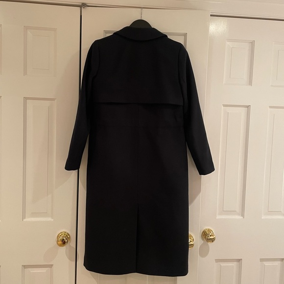 J Crew Women's Tie Waist Topcoat in Double
Serge Wool Black - Picture 3 of 11